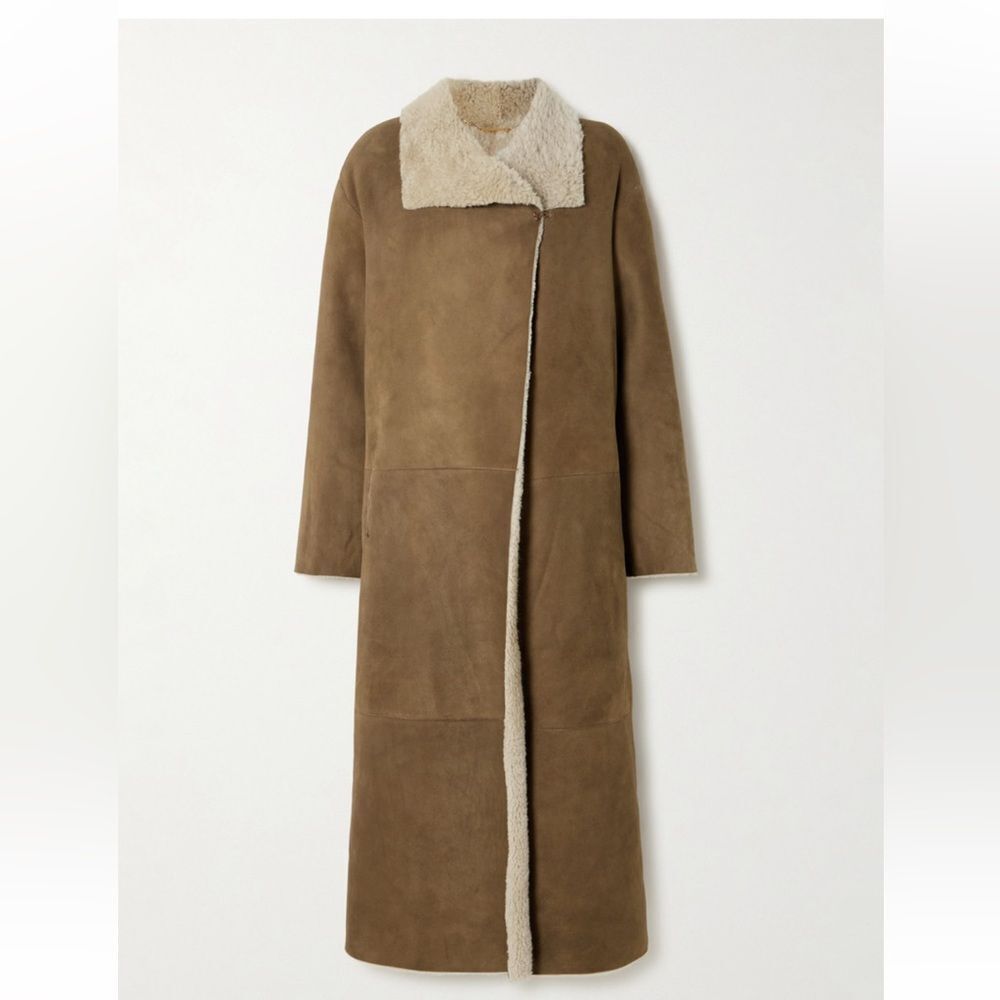 NWT NOUR HAMMOUR Asymmetric shearling coat - Picture 4 of 14